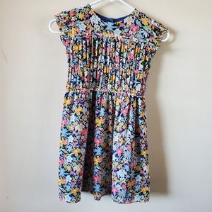 Crewcuts Smocked Dress Maui Blue Floral Size 8